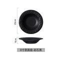 Western-style ceramic dinner plate, pasta, western food, soup plate, frosted stone pattern, black and white hotel french plate, tableware, dinner plate