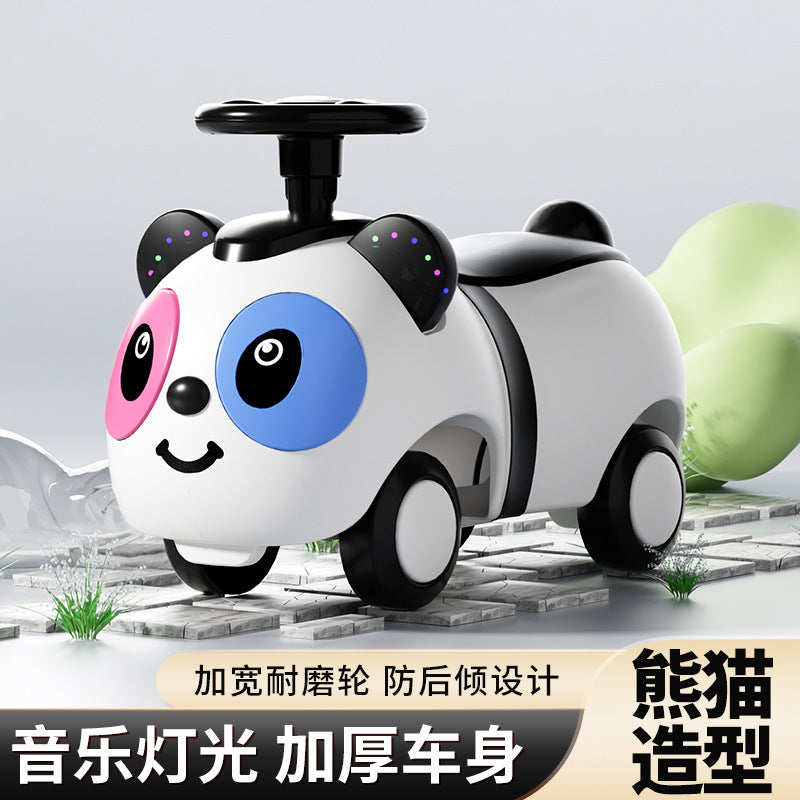 New children's panda yo-yo car baby four-wheel scooter 1-5 years old children's toy car twist car peanut car