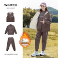 Girls' fall/winter hooded three-piece set, big girls' cotton-padded outfit,  new stylish children's winter clothes, thickened cotton-padded jacket