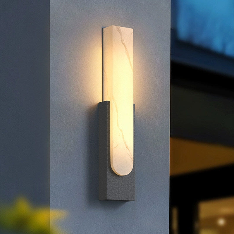 Outdoor cloud marble linear wall light - villa landscape courtyard wall lamp - waterproof gate wall sconce - garden balcony terrace lighting