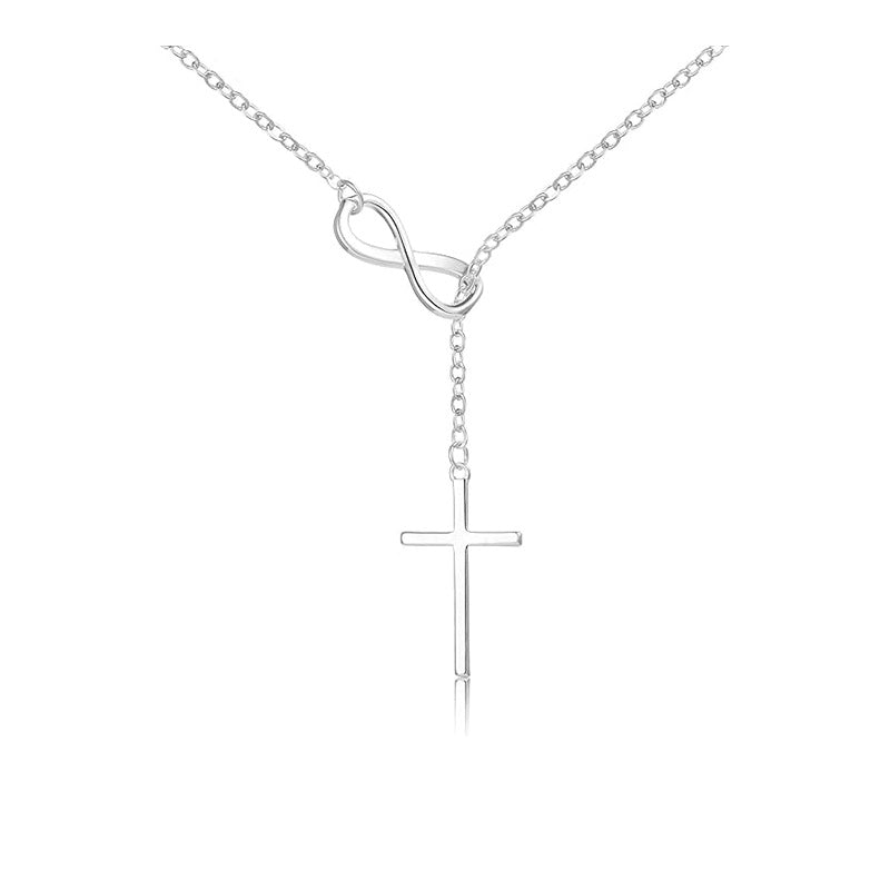 hot style casual digital 8-figure cross necklace jewelry fashion women's trendy hot clavicle chain
