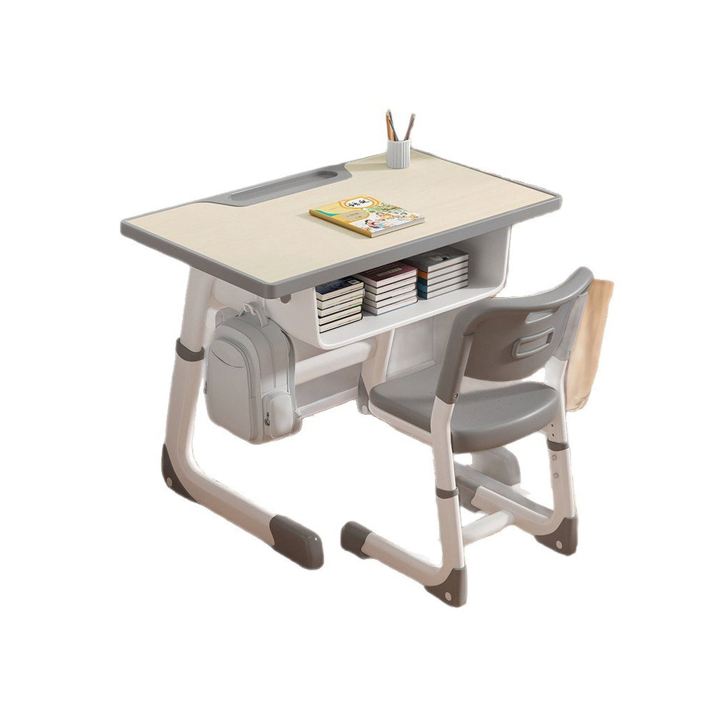E1 grade eco-friendly, pre-assembled, integrated desk and chair set - adjustable height, perfect for elementary school students and kids' study tables