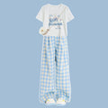 Dopamine plaid pants girl summernew arrivalcasual pants loose children's clothing lazy style loose pantssuit