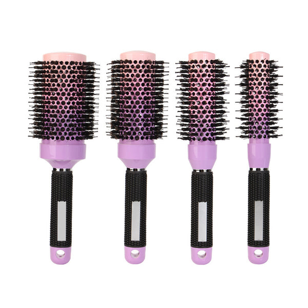manufacturers gradual change color bristles ceramic roller comb high temperature aluminum tube comb curly hair styling comb hair comb