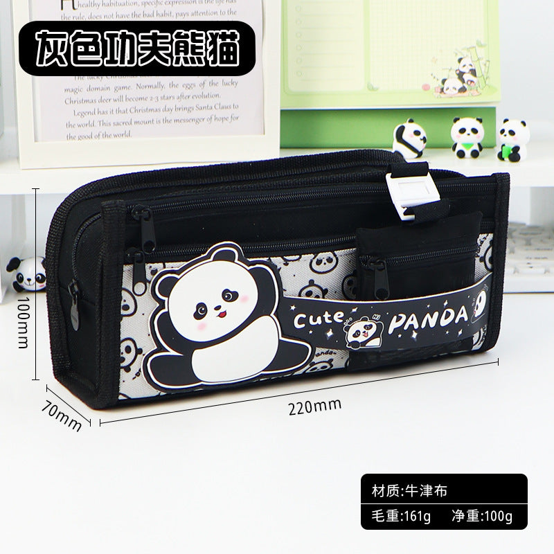 Pencil bag custom large capacity ins wind niche high value stationery bag panda Internet celebrity primary school student stationery box wholesale