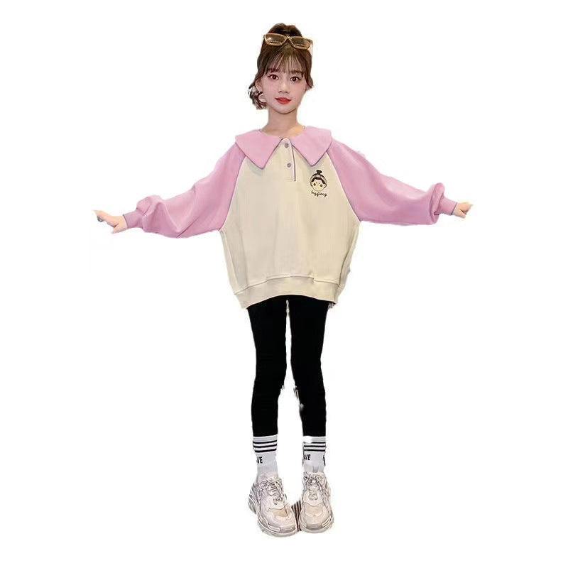 Girls' sweatshirt - spring/autumn collection : new, stylish, and trendy autumn apparel for little girls. popular long-sleeved top for autumn
