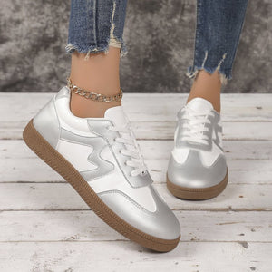 export white shoes women's large size lightweight plaid sense of design niche casual shoes front tie back sports shoes wholesale