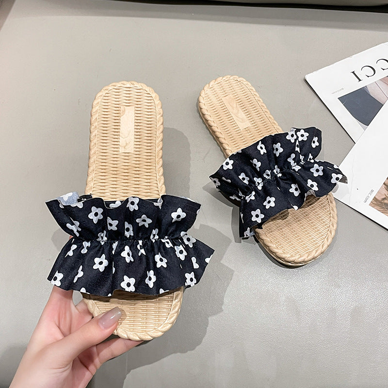 Summernew arrivalladiesfashionoutwear sandals sweeteasiest for match fungus one-line slippers plaid beach sandals