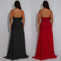 C7562 cross-border   fashion women's halter neck cutout dress for banquets and vacations