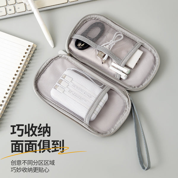 Beilian's new hand-held data cable storage bag, mobile phone power bank storage bag, wholesale anti-collision earphone storage bag.