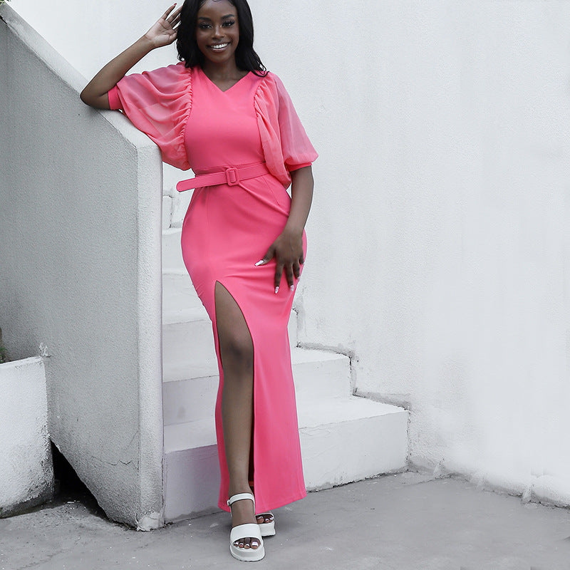 African cross-border  new arrivalfashion african elegantwork clothingpure color leisureloose style dress special price