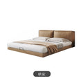 Italian normcore tofu block suspended bed accessible luxury modern casualclassy soft-packed leather bed master bedroom double bed