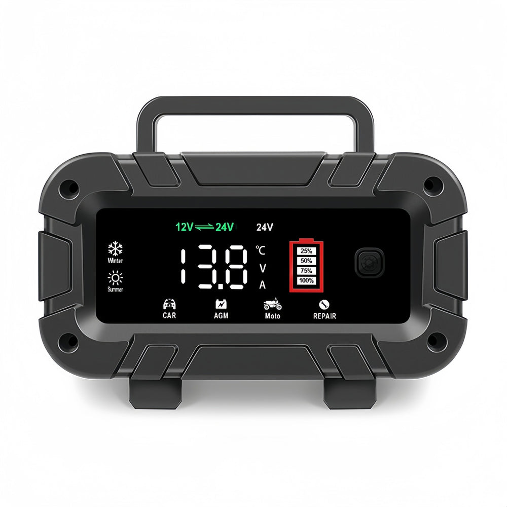 7-stage 12v/24v motorcycle battery charger, smart battery charger, car battery charger