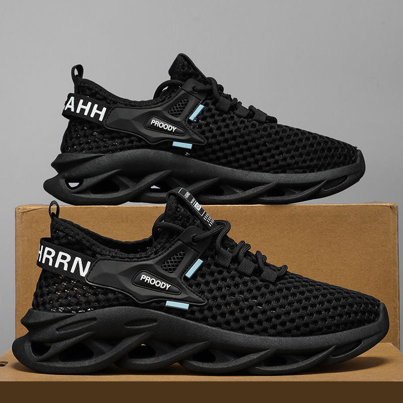 Spring new 2026 versatile casual trendy shoes - youth soft sole athletic mesh breathable anti-odor hollow-out running shoes