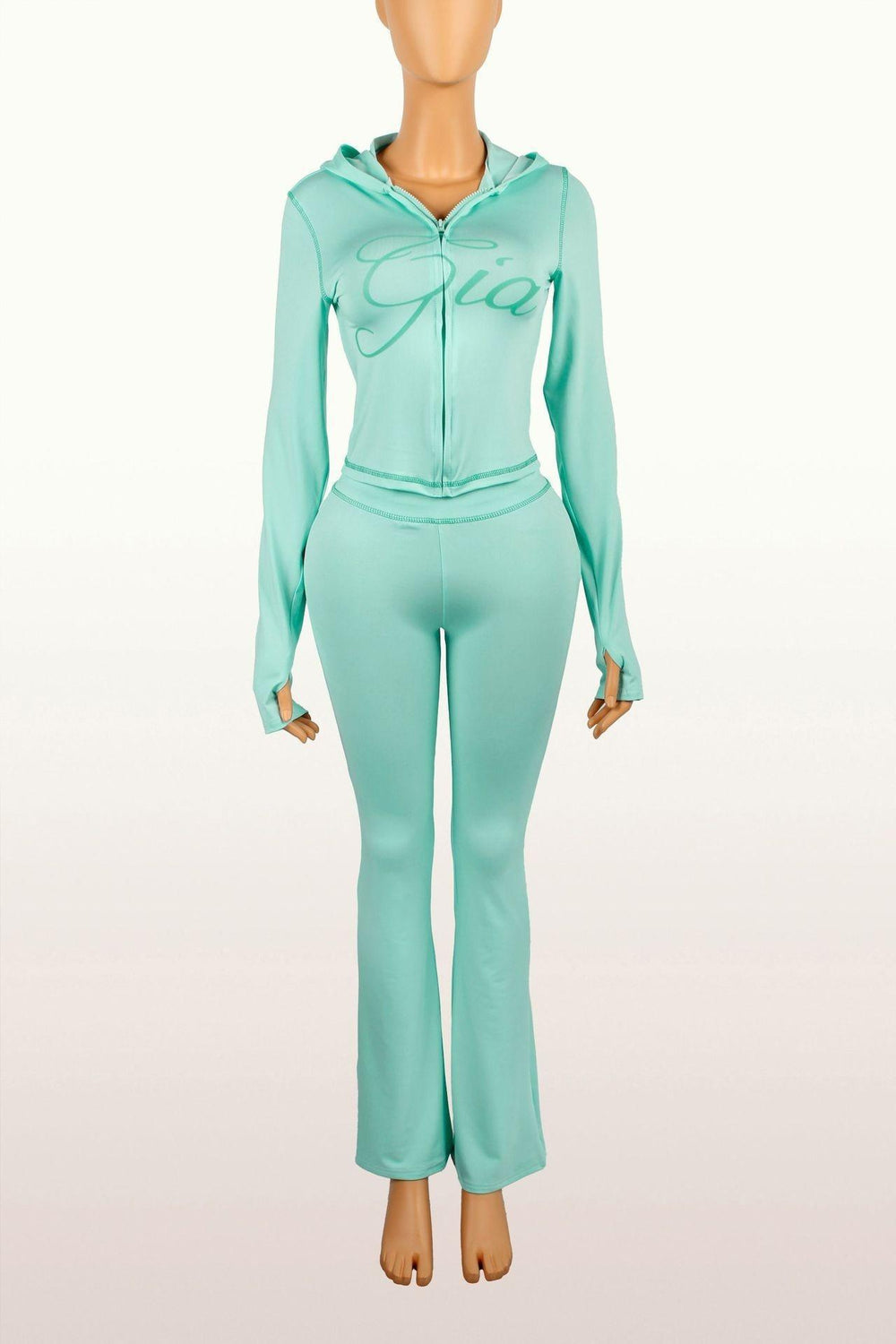 women's fashion, european and american trendy brand, new ins style, solid color, women's sexy, straight shoulder, topstitched two-piece long-sleeved set