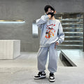 Boys'  cartoon top spring/autumn sweatshirt set - middle to big kids' nezha long-sleeve outfit - crew neck children's clothing - boys' two-piece set