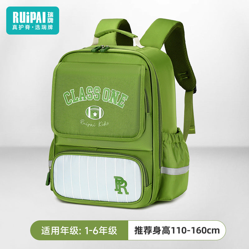 Rui brand schoolbag for boys and primary school students in the first grade, large-capacity anti-splashing water spine protection to reduce the burden on children and boys backpack wholesale