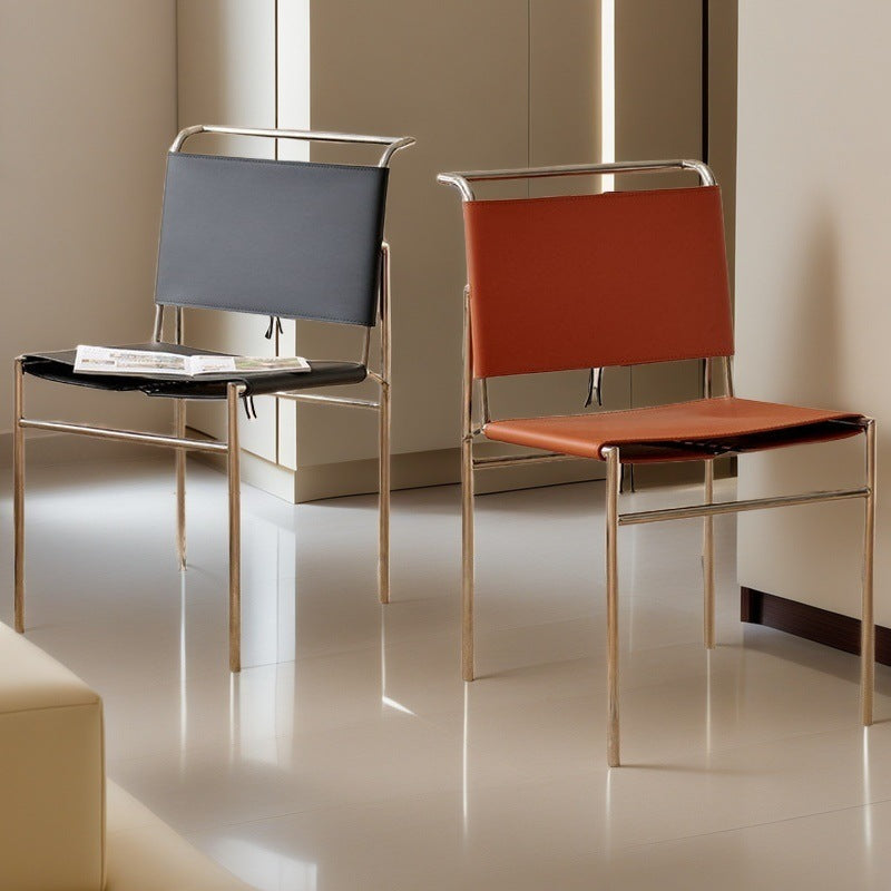 Accessible luxury saddle chair living room balcony medieval style saddle leather dining chair reception chair cafe milk tea shop negotiation chair