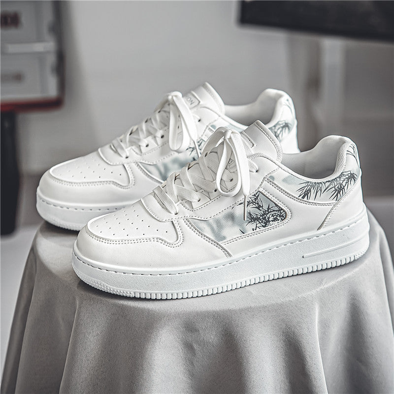 Trendy ink wash painting skate shoes - 2026 new men's collection: high-style, versatile, casual sneakers for students and athletes