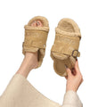 2025 new retro plush thickened fuzzy slippers women's outdoor wear warm autumn and winter home bedroom non-slip cotton slippers