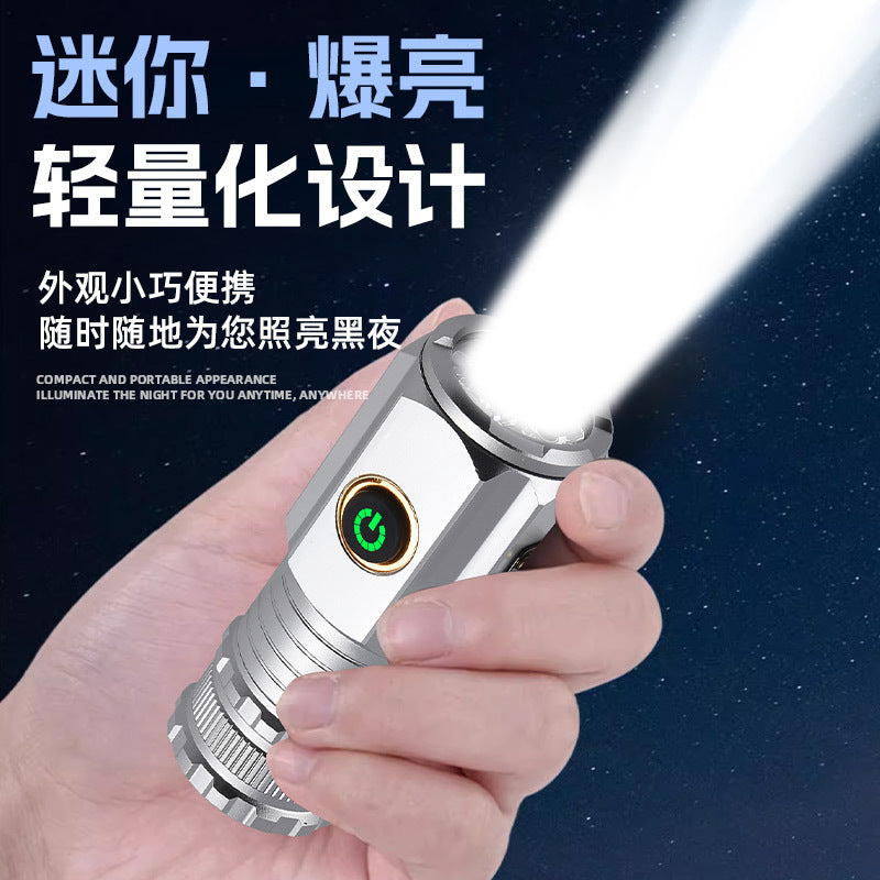 Cross-border new LED strong light long-distance flashlight super bright mini portable small flashlight, outdoor multi-function clip hat light