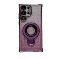 Suitable for samsung s26ultra bracket mobile phone case electroplated four-corner airbag anti-fall s25u lens film s24plus