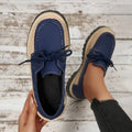 new arrival british style retro front tie backlow ankle flats women's export color matching rivets casualthick sole loafers