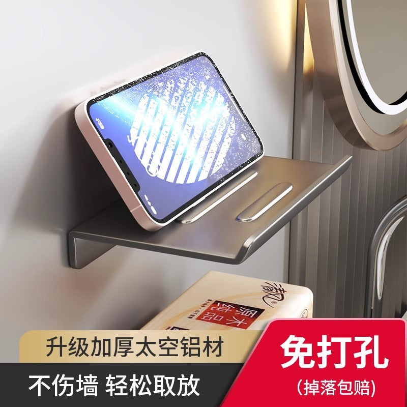 No punching toilet tissue box toilet mobile phone rack wall-mounted roll paper rack bathroom shelf tissue rack