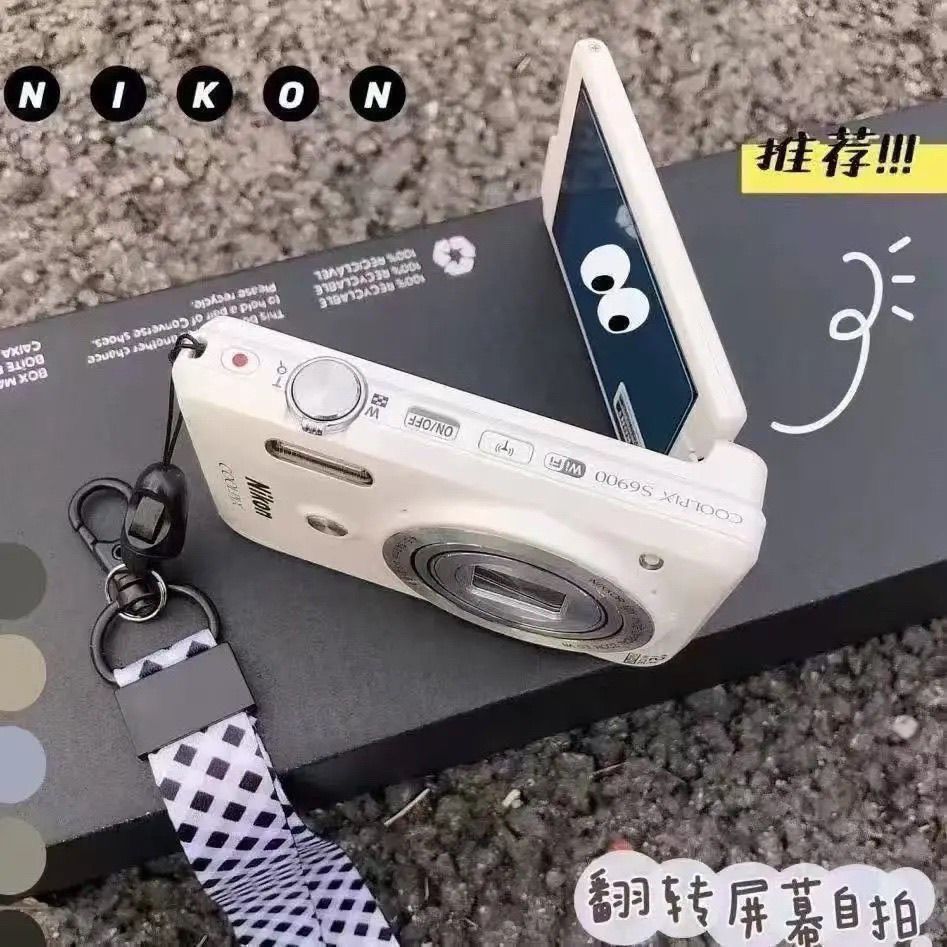 White deer style 100mp dual-camera selfie ccd digital camera - affordable & portable card camera for students