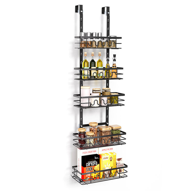 Cross-border hot-selling bathroom, kitchen square tube door, hanging basket, three layers, four layers, five layers, iron powder spraying rack, no punching