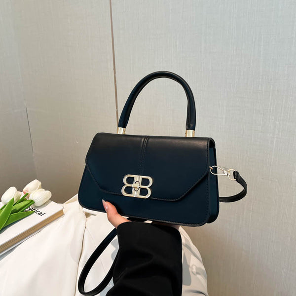 Lock messenger bag Korean version of urban simple small square bag 2025 spring new temperament foreign feeling women's shoulder bag
