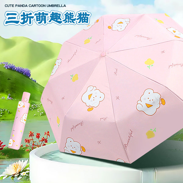 Automatic cute fun cartoon umbrella professional digital printing umbrella vinyl sunscreen sun umbrella female custom advertising LOGO