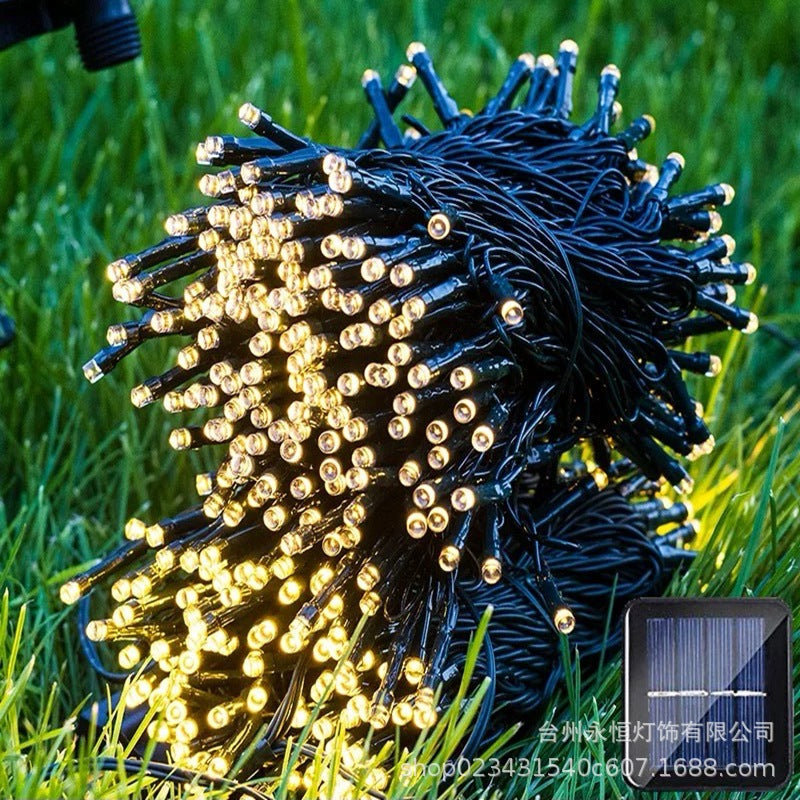 LED solar light string outdoor waterproof courtyard Christmas atmosphere Gypsy lights project lighting flashing lights