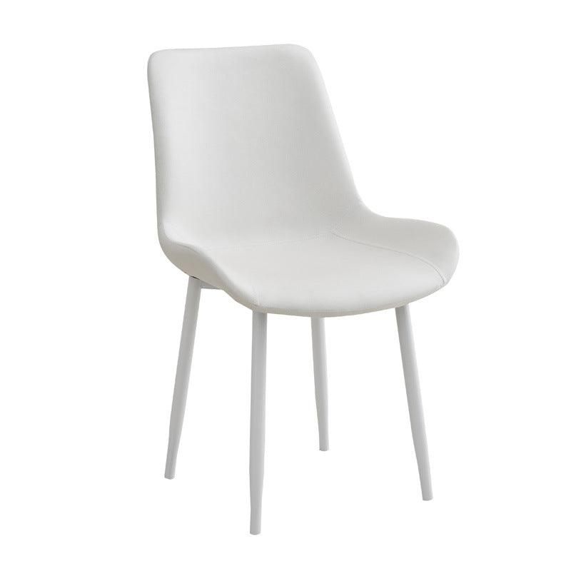 Minimalist luxury leather dining chair - suitable for home, hotel, and reception use. features a durable carbon steel frame and comfortable design