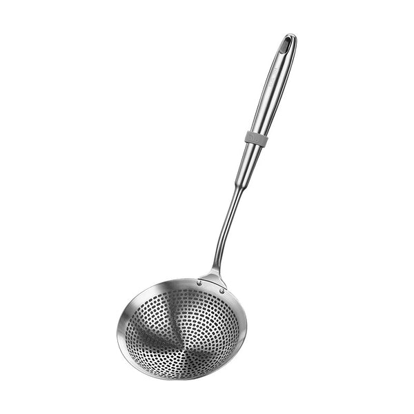 Logo custom 304 stainless steel meat fishing spoon colander fishing spoon frying filter oil filter spoon hedge oil grid