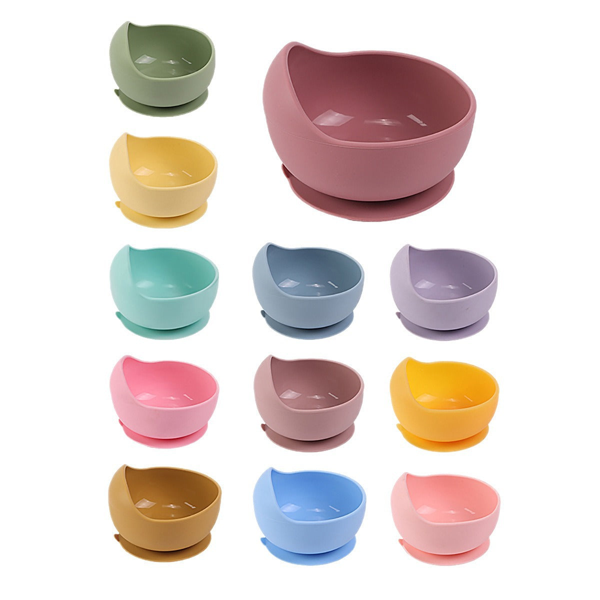 Cross-border new product food-grade silicone non-slip snack bowl suction cup type children's learning tableware snail cartoon bowl