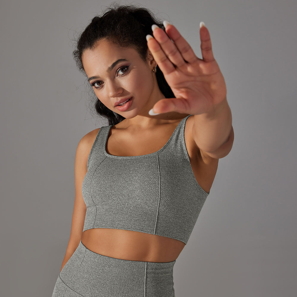 Multi-organ jacquard seamless yoga wear sexy back sports bra topsbubble wrap push-up running fitness vest