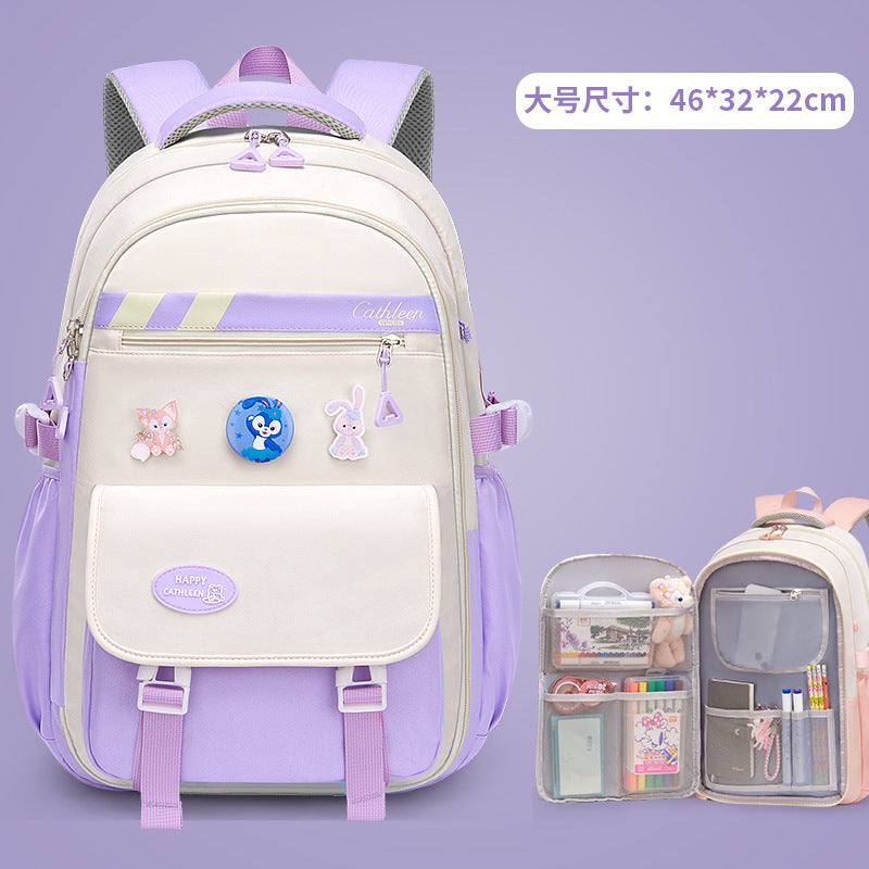 Primary school students' new schoolbags reduce the burden of spine care, junior high school and high school students ins sixth grade large-capacity backpacks
