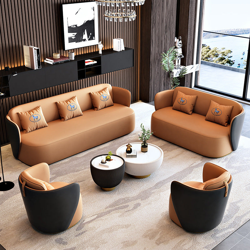 Luxury living room hotel lobby office negotiation reception table and chair sofa new chinese style coffee table set