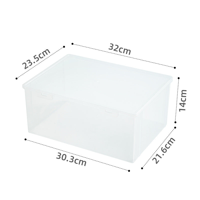 Office desktop storage box, transparent plastic with lid, book certificate storage box, test paper a5a4 file storage box.