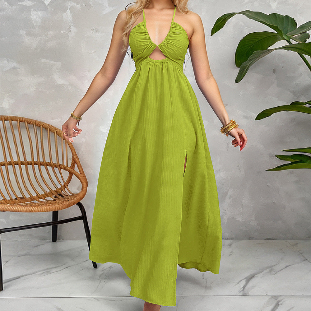 Shanuo independently develops the original  European and American women's clothing solid color suspender dress temu independent station