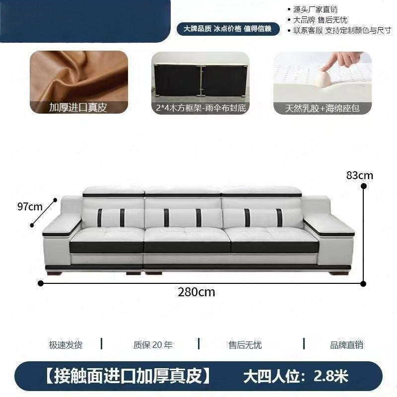 Massage genuine leather sofa italian minimalist living room smart multifunctional sofa 2025 new corner leather sofa
