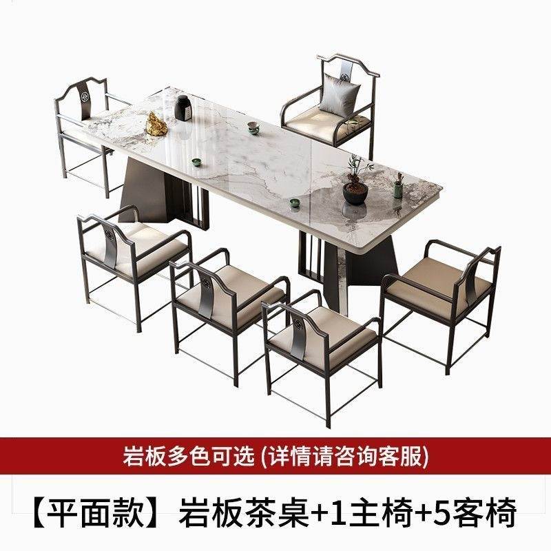 New chinoiserie luxury stone slate tea table table modern tea table and chair combination casualaccessible luxury office large board table tea making table