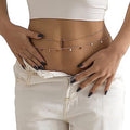 European and american cross-border new navel chain multi-layer waist chain bikini body chain disc tassel simple fashion jewelry