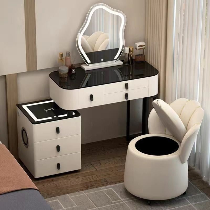 Vanity table bedroom solid wood smart home vanity table multi-functional makeup table accessible luxurycasualplaid vanity table