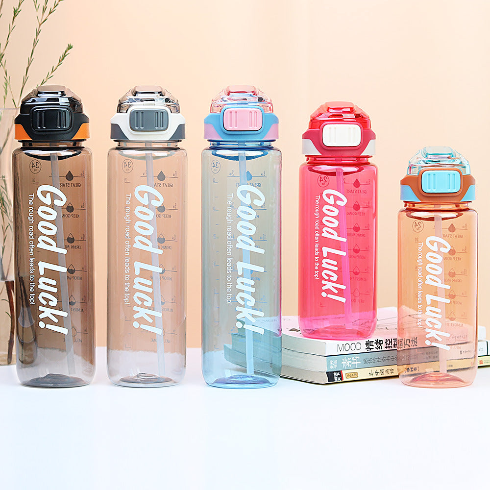Factory custom large capacity plastic sports water bottle portable tumbler summer cross-border bounce lid direct drink cup