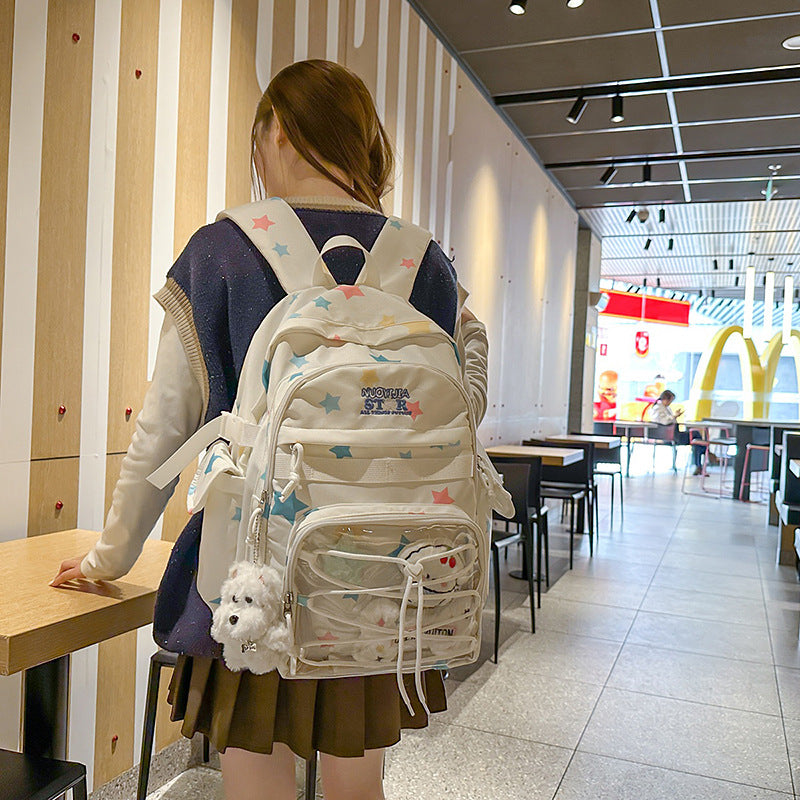 School bag female large capacity high school junior high school college student backpack Korean version trend travel leisure computer backpack backpack