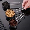 stainless steel baking measuring spoon and cup set - commercial grade flour, coffee, and milk powder measuring spoons - baking essentials