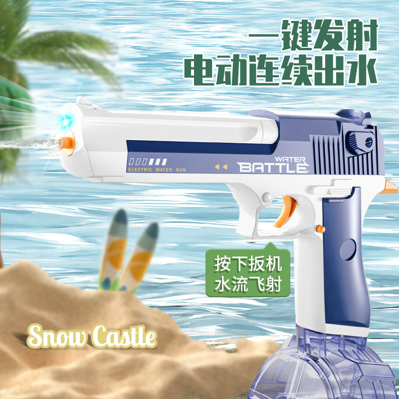 2025 cross-border kids' summer light-up fully automatic burst-fire rechargeable electric water gun glock - water toy for boys