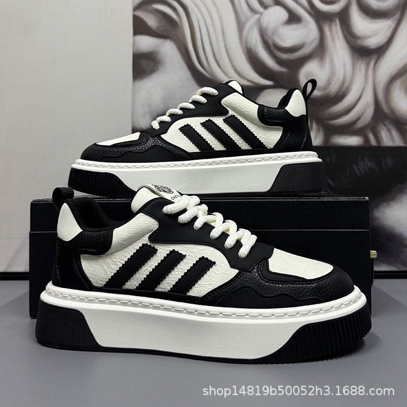 Men's 2026 spring new arrival: casual, versatile white sneakers - youth style, street style, chunky sole